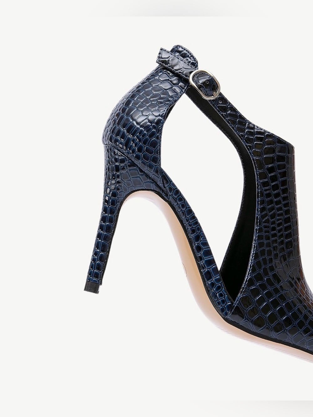 NEWBELLA Pointed Toe Stiletto Heel Pumps Cutout Design Closed Heel Sandals 10 - Picture 3 of 7